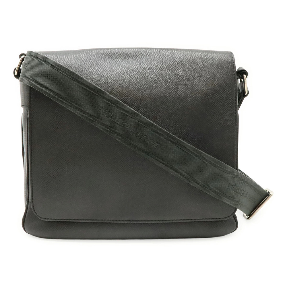 LOUIS VUITTON Taiga Roman Messenger Crossbody Leather Ardoise Black